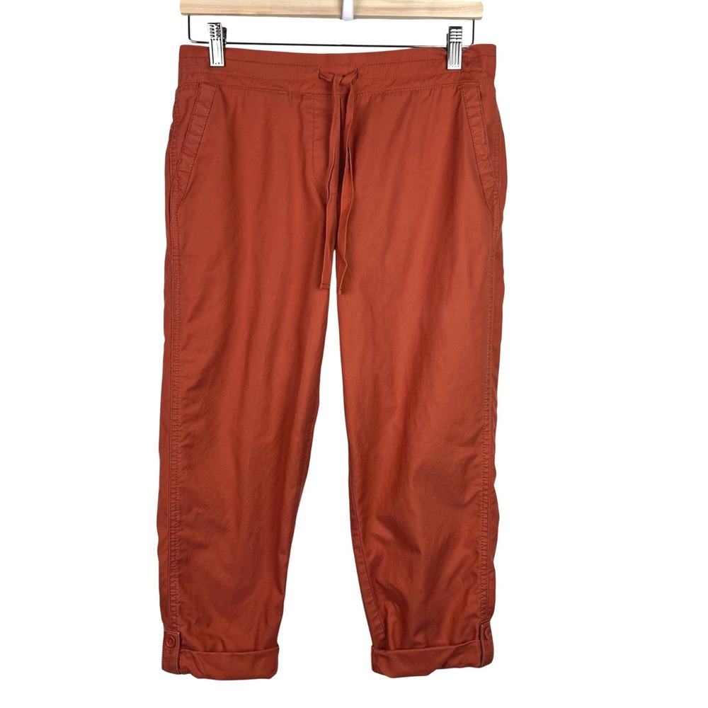 Talbots Petite Womens 6P Terracotta Orange‎ Pull On Cropped Pants Cuffed Ankle